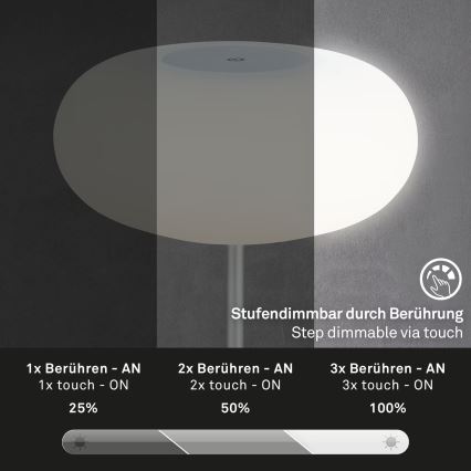 Brilo - LED dimmbare, wiederaufladbare Außen-Tischleuchte OLANA LED/3W/5V IP44
