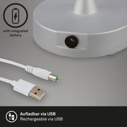 Brilo - LED dimmbare, wiederaufladbare Außen-Tischleuchte OLANA LED/3W/5V IP44