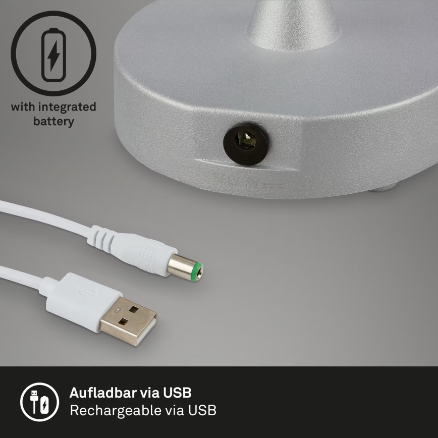Brilo - LED dimmbare, wiederaufladbare Außen-Tischleuchte OLANA LED/3W/5V IP44