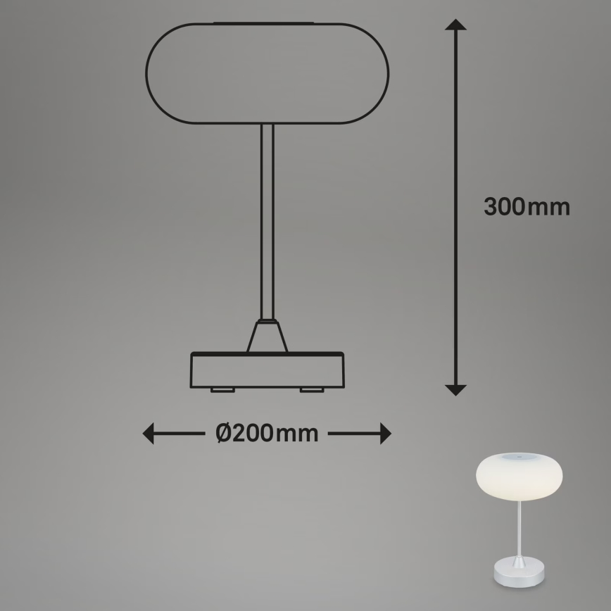 Brilo - LED dimmbare, wiederaufladbare Außen-Tischleuchte OLANA LED/3W/5V IP44
