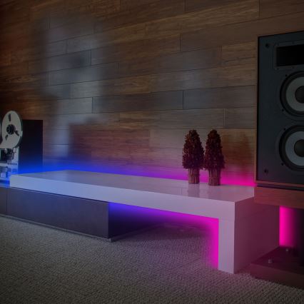 Brilo - LED RGBW dimmbarer Musik-Strip 6,65m LED/18W/230V Wi-Fi Tuya + Fernbedienung