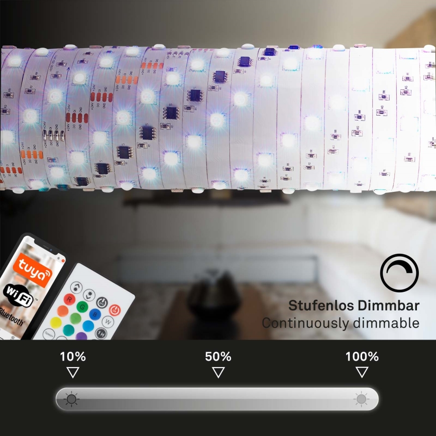 Brilo - LED RGBW dimmbarer Musik-Strip 6,65m LED/18W/230V Wi-Fi Tuya + Fernbedienung