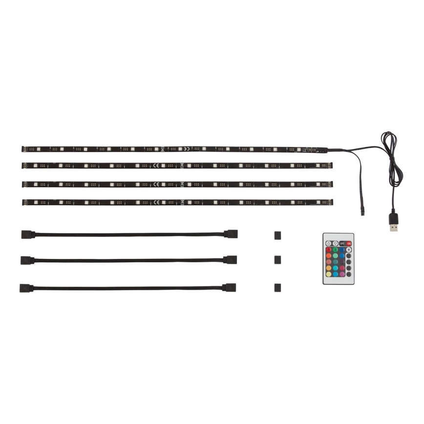 Brilo - LED RGBW dimmbarer Streifen für TV 3m LED/2,5W/USB + Fernbedienung