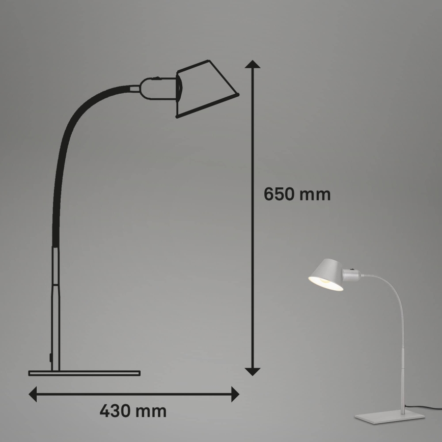 Brilo - Tischlampe 1xE27/10W/230V mattchrom