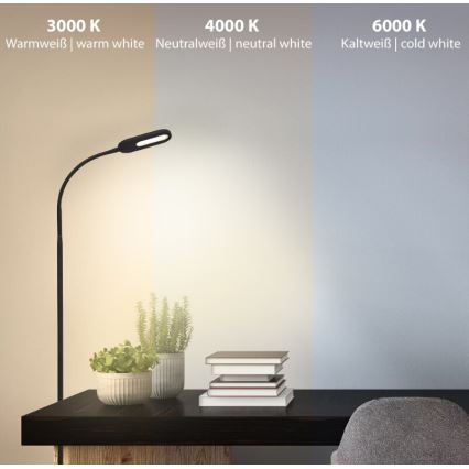 Briloner 1297-015 - LED dimmbare flexible Stehleuchte LED/6,6W/230V 3000K/4000K/6000K