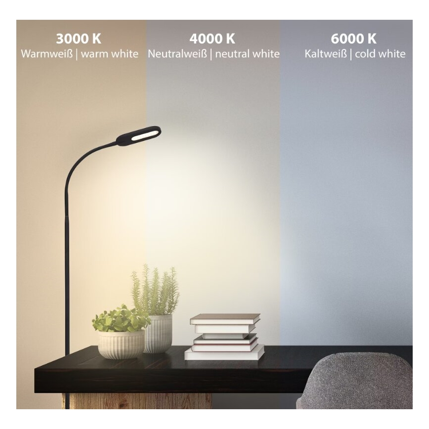 Briloner 1297-015 - LED dimmbare flexible Stehleuchte LED/6,6W/230V 3000K/4000K/6000K