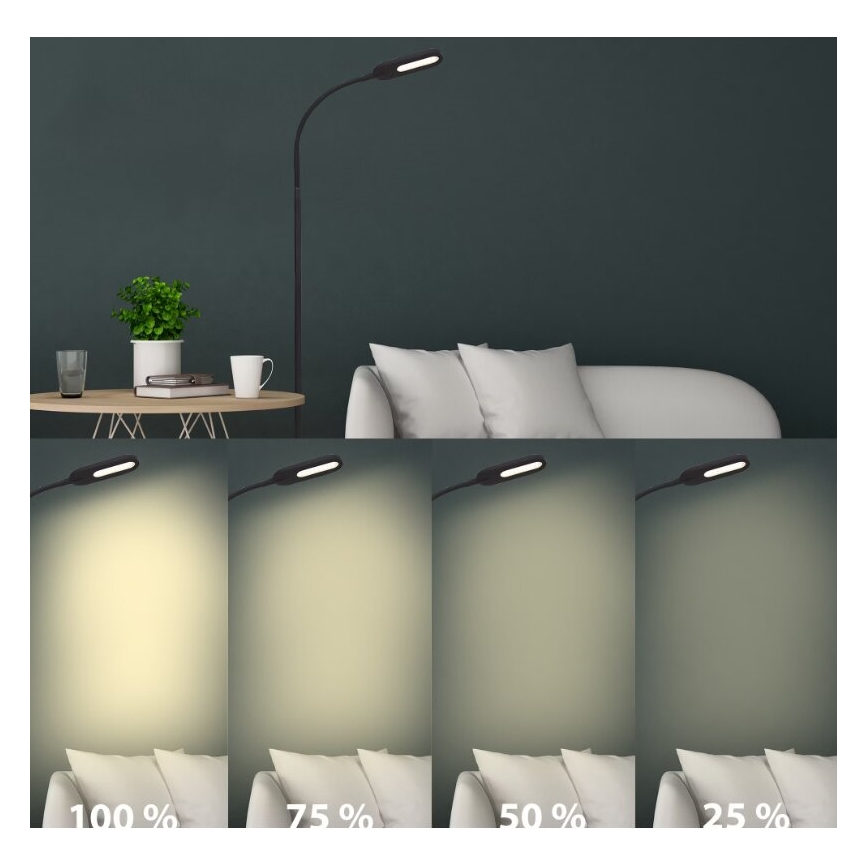 Briloner 1297-015 - LED dimmbare flexible Stehleuchte LED/6,6W/230V 3000K/4000K/6000K