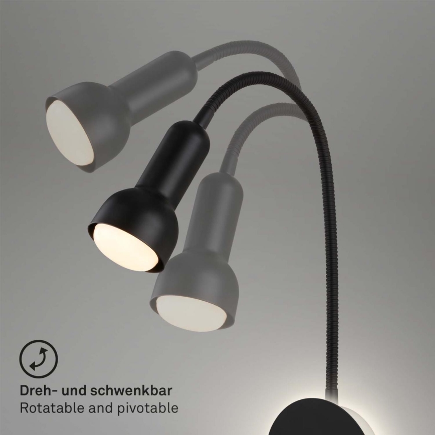 Briloner 2178015 - LED Wandleuchte flexibel 1xE14/10W/230V + LED/3W schwarz