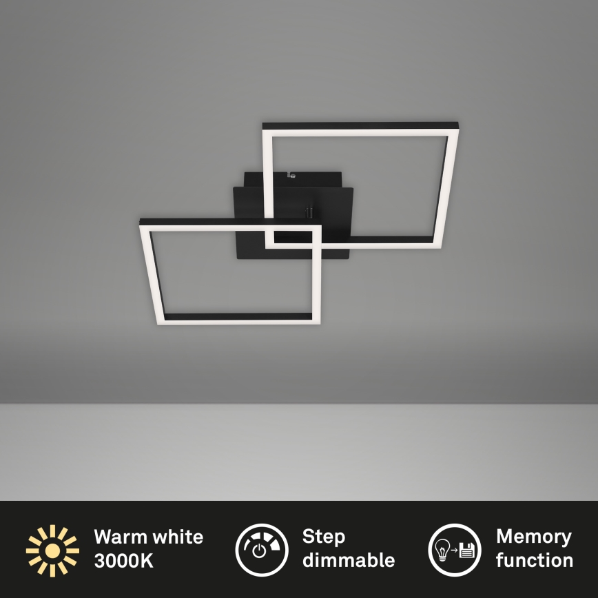 Briloner 3210-015 - LED dimmbare Deckenleuchte FRAME 2xLED/11W/230V schwarz