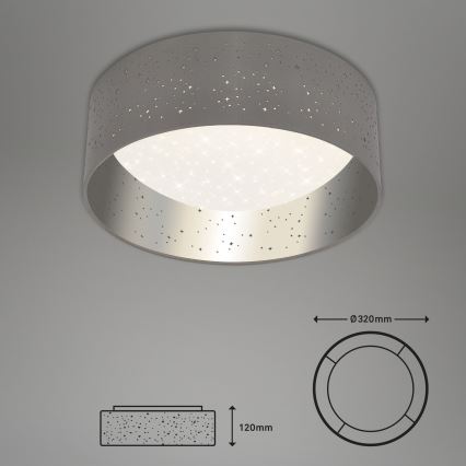Briloner 3482014 - LED Deckenleuchte MAILA STARRY LED/12W/230V grau/silber