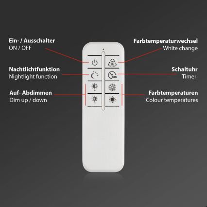Briloner 3640017 - LED dimmbares Deckenleuchte FRAME LED/25W/230V 2700-6500K + Fernbedienung