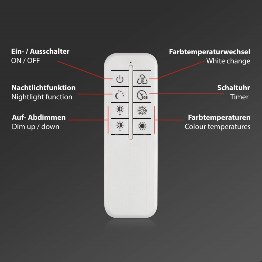 Briloner 3640017 - LED dimmbares Deckenleuchte FRAME LED/25W/230V 2700-6500K + Fernbedienung