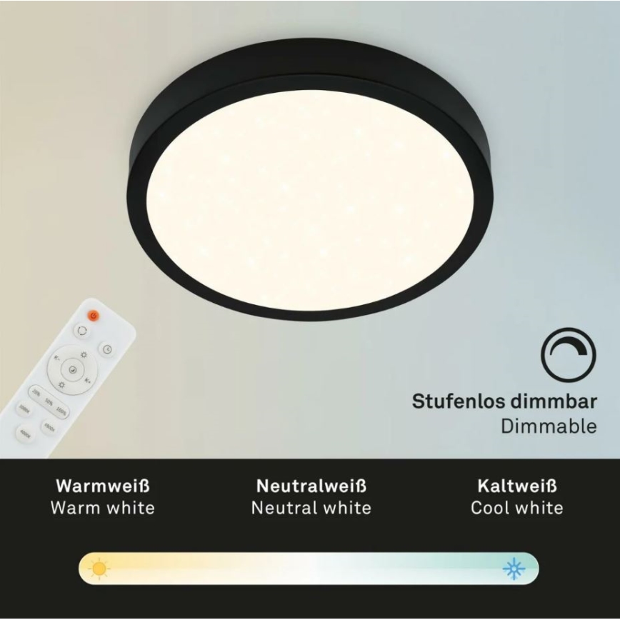 Briloner 3701-015 - LED dimmbare Deckenleuchte RUNA LED/18W/230V 2700-6500K + Fernbedienung