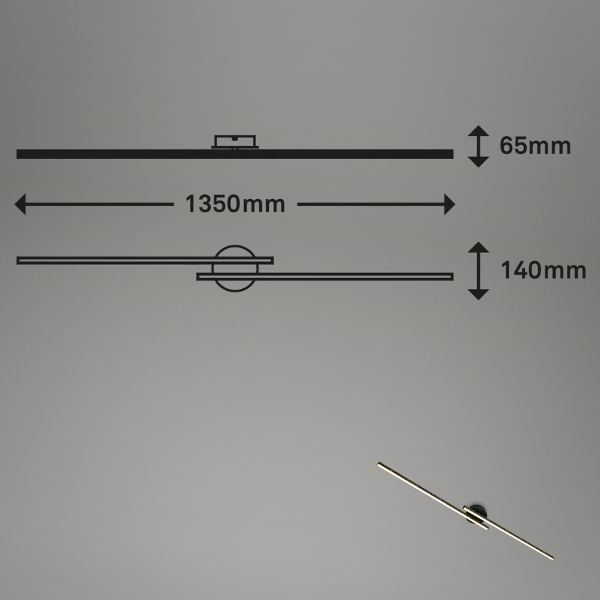 Briloner 3717-025 - LED-Aufbauleuchte REY 2xLED/12W/230V schwarz
