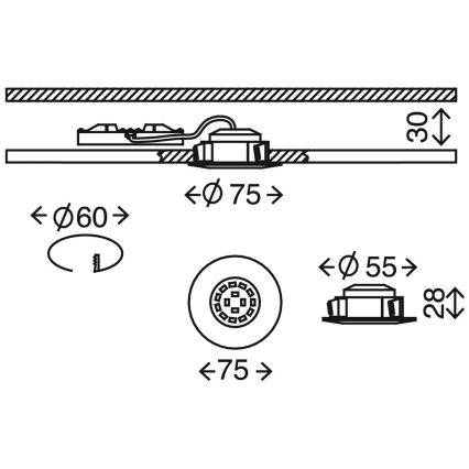 Briloner 6994-036 - 3er-Set LED-Einbauleuchten für Badezimmer, LED/5W/230V, IP44