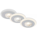 Briloner 7039034 - 3er-Set LED-Badezimmer-Einbauleuchte 3xLED/5W/230V IP44 mattchrom