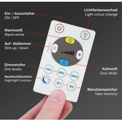 Briloner 7079-015 - LED dimmbare Deckenleuchte SLIM LED/18W/230V 2700-6500K + Fernbedienung