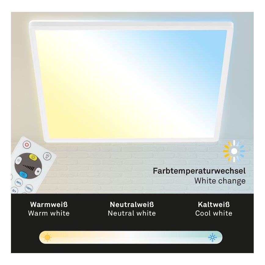 Briloner 7082-016 - LED dimmbare Deckenleuchte SLIM LED/22W/230V 2700-6500K + Fernbedienung