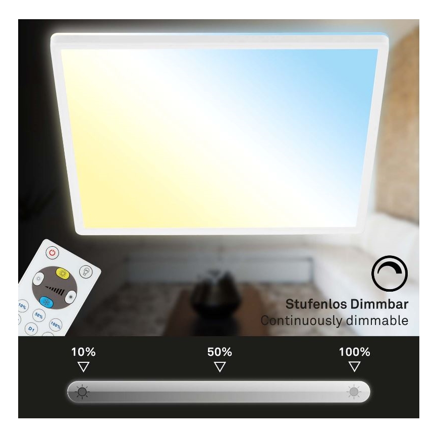 Briloner 7082-016 - LED dimmbare Deckenleuchte SLIM LED/22W/230V 2700-6500K + Fernbedienung