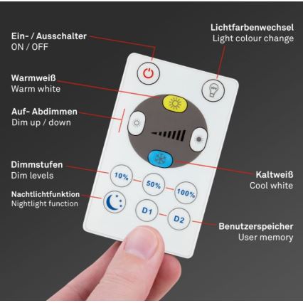 Briloner 7082-016 - LED dimmbare Deckenleuchte SLIM LED/22W/230V 2700-6500K + Fernbedienung