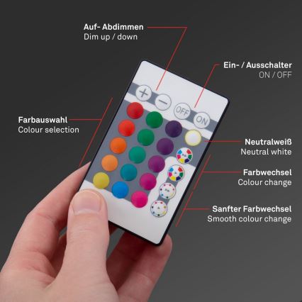 Briloner 7091-416 - LED RGBW dimmbare Deckenleuchte SLIM LED/22W/230V + Fernbedienung