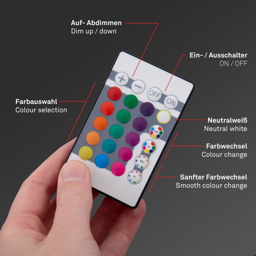Briloner 7091-416 - LED RGBW dimmbare Deckenleuchte SLIM LED/22W/230V + Fernbedienung