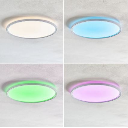 Briloner 7094-416 - LED RGBW dimmbare Deckenleuchte SLIM LED/22W/230V + Fernbedienung