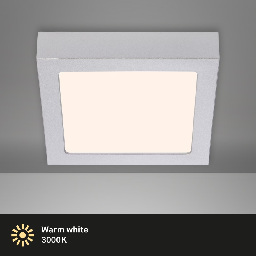 Briloner 7123-014 - LED-Deckenleuchte FIRE LED/12W/230V 3000K 17x17cm silber