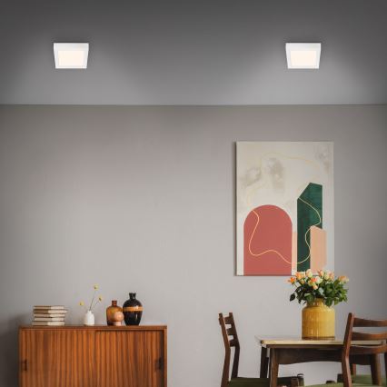 Briloner 7123-016 - LED-Deckenleuchte FIRE, 12 W, 230 V, 3000 K, 17 x 17 cm, weiß