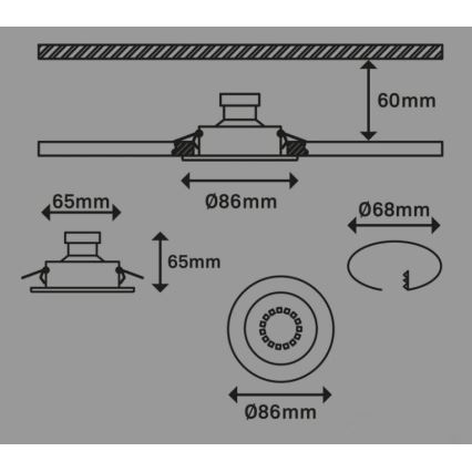 Briloner 7221-032 - SET 3x LED Badezimmer-Einbauleuchte 1xGU10/3W/230V IP23 matt Chrom