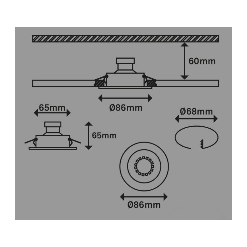Briloner 7221-039 - SET 3x LED-Deckenleuchte fürs Badezimmer 1xGU10/3W/230V IP23 silbern