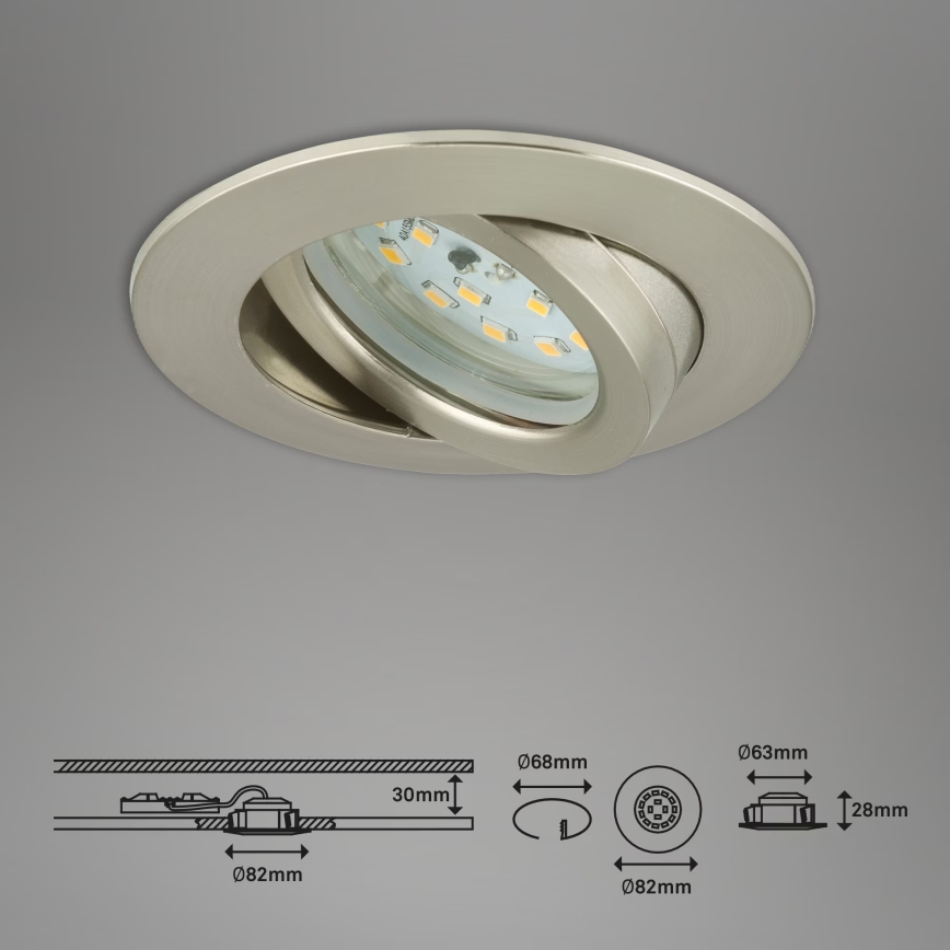 Briloner 7232-032 - 3er-Set dimmbare LED-Einbauleuchten für Badezimmer ATTACH LED/5,5W/230V IP23
