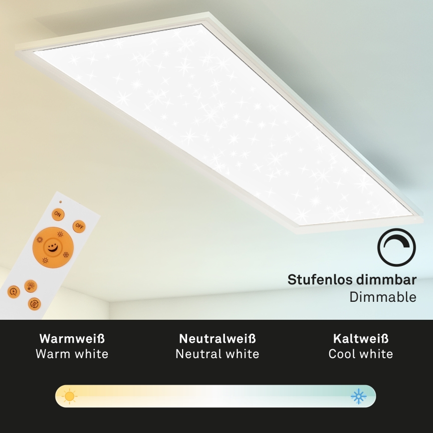 Briloner 7304-016 - Dimmbare LED-Deckenleuchte STARRY SKY LED/36W/230V 3000-6000K + Fernbedienung
