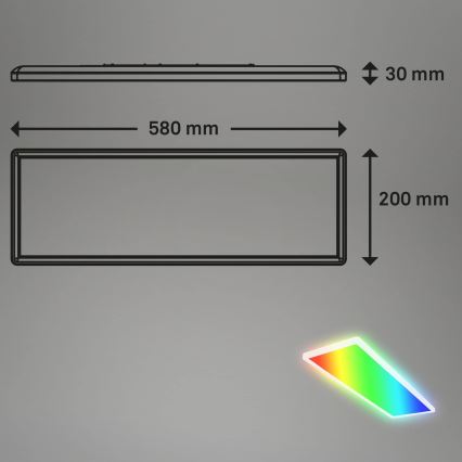 Briloner 7404-016 - RGBW-LED-Aufputzpanel, dimmbar, 22 W, 230 V, 4000 K, inkl. Fernbedienung
