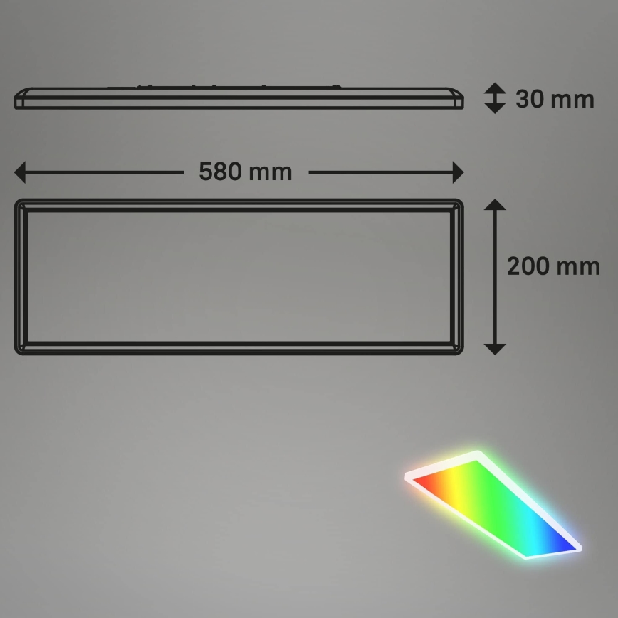 Briloner 7404-016 - RGBW-LED-Aufputzpanel, dimmbar, 22 W, 230 V, 4000 K, inkl. Fernbedienung