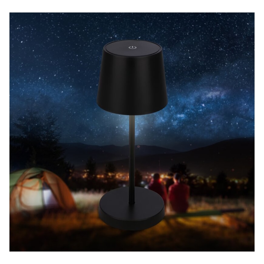 Briloner 7423015 - Dimmbare, aufladbare LED-Outdoor-Tischleuchte LED/2,6W/5V IP44 2000 mAh schwarz