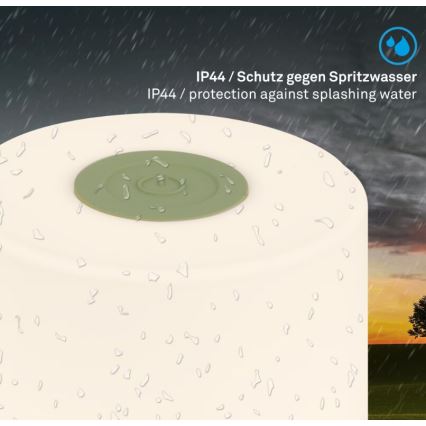 Briloner 7461019 - LED dimmbare wiederaufladbare Außen-Tischlampe LED/2W/5V IP44 1200 mAh grün