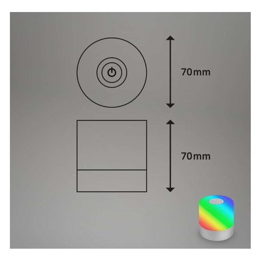 Briloner 7462014 - LED RGB Aufladbare Outdoor-Tischleuchte LED/1,5W/5V IP44 1200 mAh matt Chrom