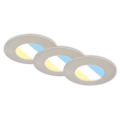 Briloner 7598032 - SET 3x LED-Einbauleuchte für Badezimmer LED/4,9W/230V IP44 2700/4000/6500K matt Chrom