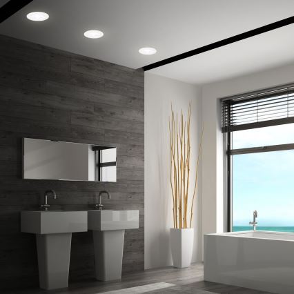 Briloner 7605036 - 3er-Set LED-Bad-Einbauleuchte 3xLED/4,9W/230V IP44 weiß