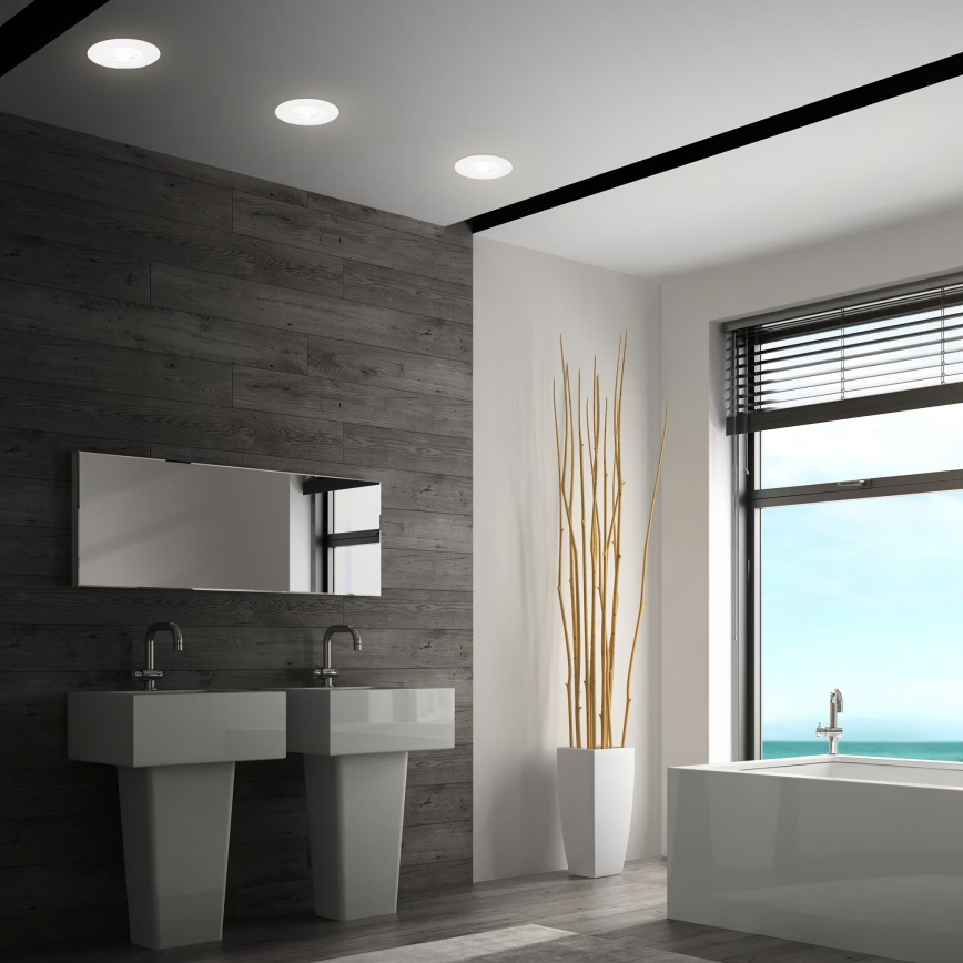 Briloner 7605036 - 3er-Set LED-Bad-Einbauleuchte 3xLED/4,9W/230V IP44 weiß