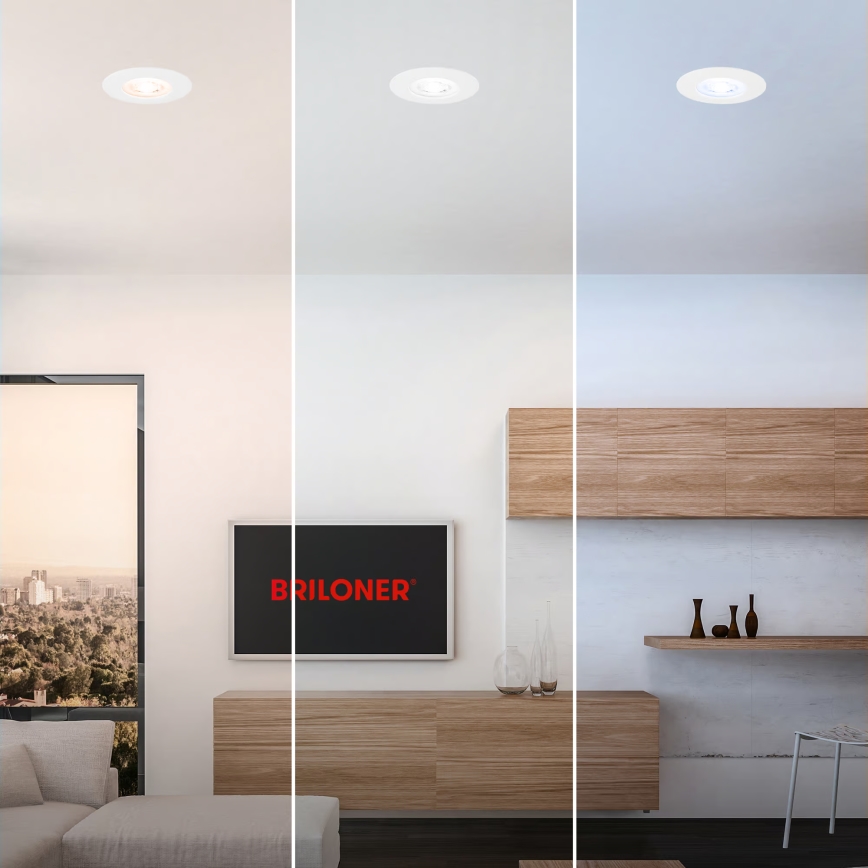 Briloner 7605036 - 3er-Set LED-Bad-Einbauleuchte 3xLED/4,9W/230V IP44 weiß