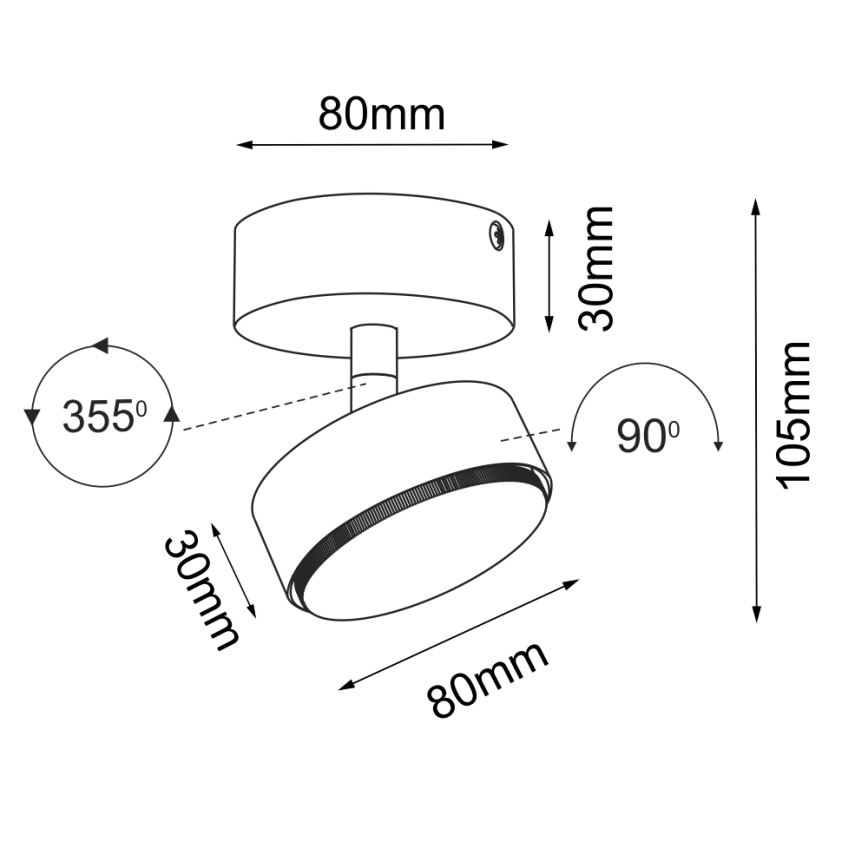 Brosline - Deckenspot 1xGX53/9W/230V schwarz