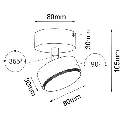 Brosline - Spotleuchte 1xGX53/9W/230V weiß