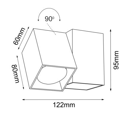 Brosline - Wandspot 1xGU10/10W/230V schwarz