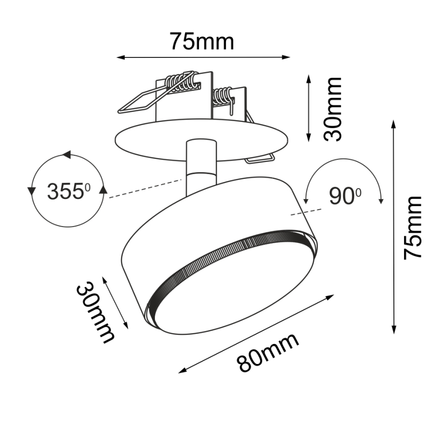 Brosline - Einbaustrahler 1xGX53/9W/230V weiß