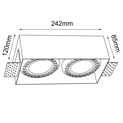 Brosline - Deckeneinbauleuchte 2xGU10/18W/230V weiß
