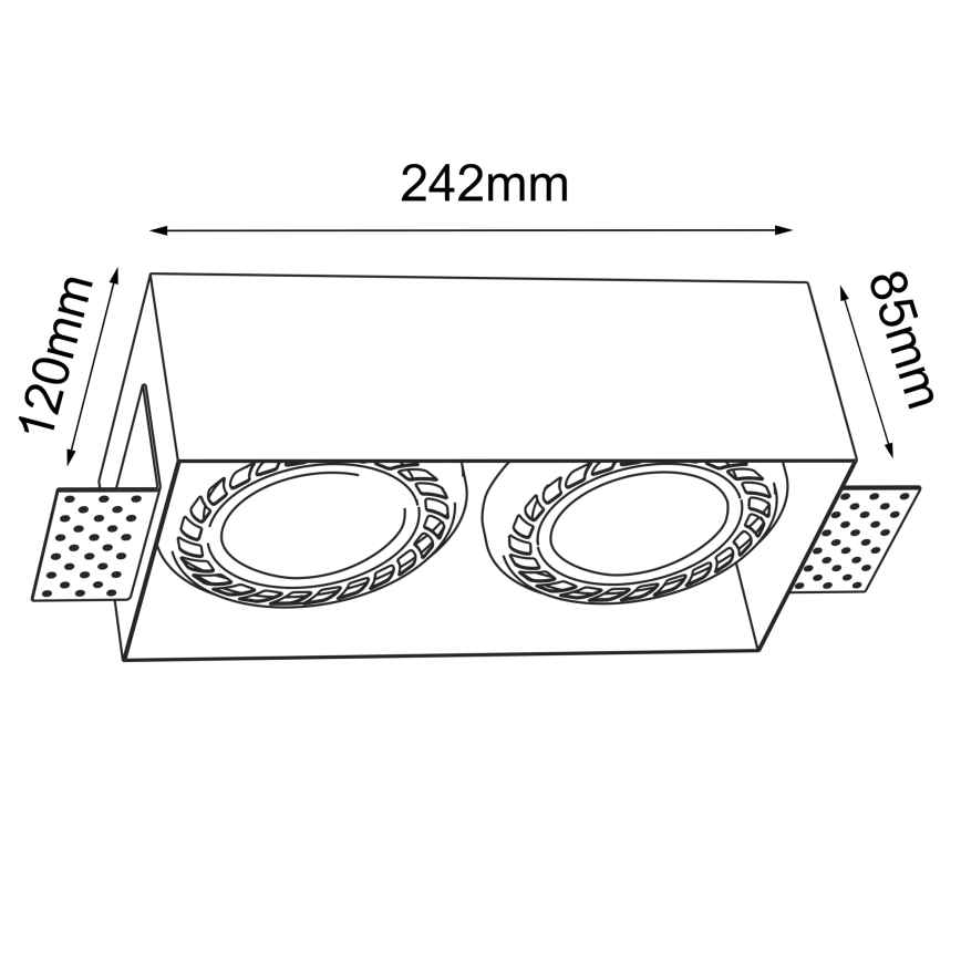 Brosline - Deckeneinbauleuchte 2xGU10/18W/230V weiß