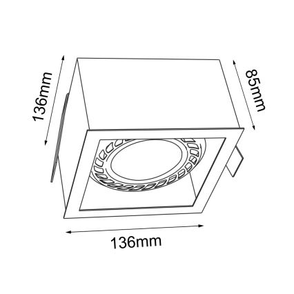 Brosline - Einbaustrahler 1xGU10/18W/230V weiß