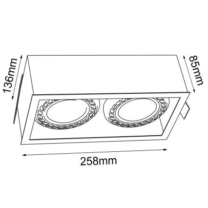 Brosline - Einbaustrahler 2xGU10/18W/230V weiß